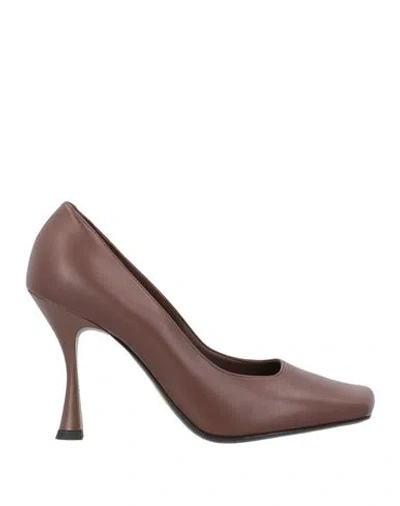 Giampaolo Viozzi Woman Pumps Dark Brown Size 6 Leather