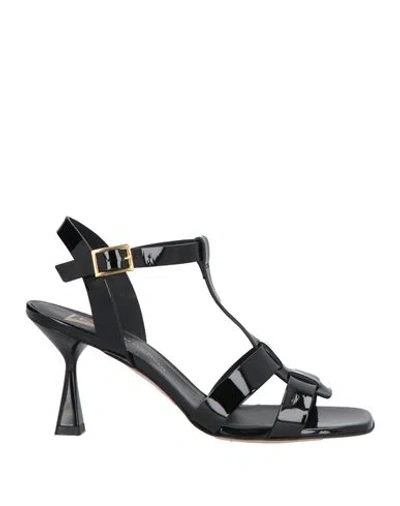 Giampaolo Viozzi Woman Sandals Black Size 11 Leather