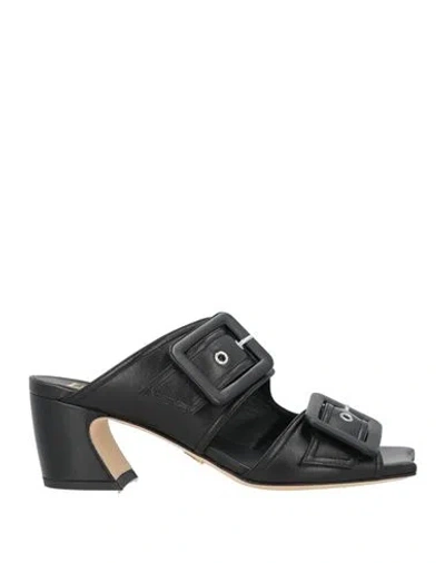 Giampaolo Viozzi Woman Sandals Black Size 6 Leather