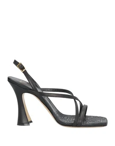 Giampaolo Viozzi Woman Sandals Black Size 7 Leather
