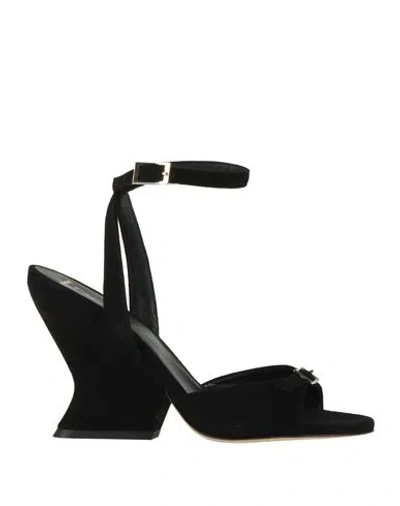 Giampaolo Viozzi Woman Sandals Black Size 7 Leather