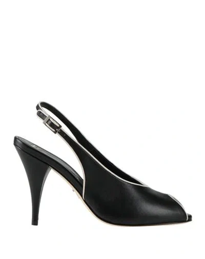 Giampaolo Viozzi Woman Sandals Black Size 8 Leather In Animal Print