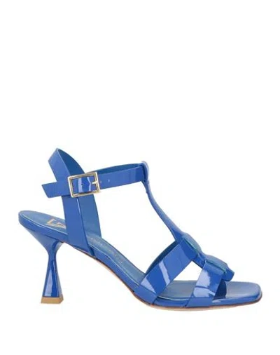 Giampaolo Viozzi Woman Sandals Blue Size 6 Leather