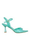 Giampaolo Viozzi Woman Sandals Emerald Green Size 7 Leather