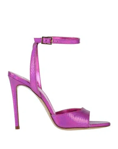 Giampaolo Viozzi Woman Sandals Fuchsia Size 8 Goat Skin In Pink