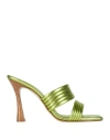 Giampaolo Viozzi Woman Sandals Acid Green Size 11 Sheepskin In Green