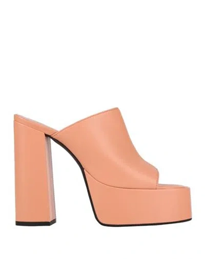 Giampaolo Viozzi Woman Sandals Salmon Pink Size 7 Leather