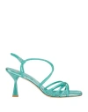 Giampaolo Viozzi Woman Sandals Turquoise Size 6 Leather In Blue