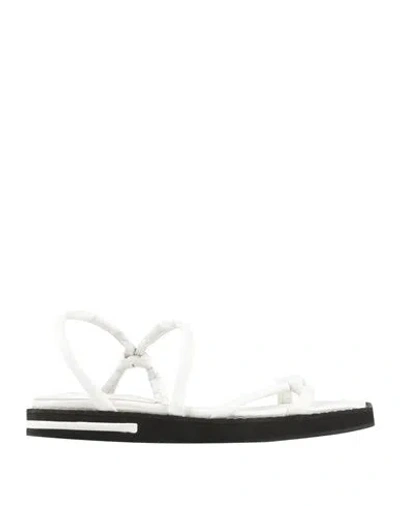 Giampaolo Viozzi Woman Sandals White Size 8 Leather