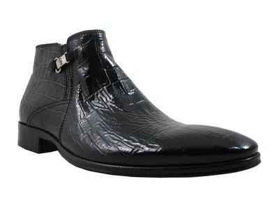 Pre-owned Giampero Men's Italian  Ankle Boots 1422 Alligator Leather In Black, Brown