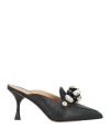 Giancarlo Fittipaldi Woman Mules & Clogs Black Size 7 Leather