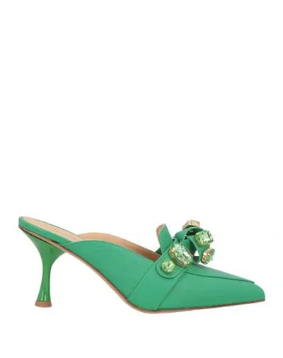 Giancarlo Fittipaldi Woman Mules & Clogs Green Size 7 Leather