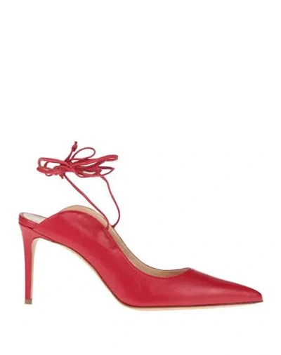 Giancarlo Fittipaldi Woman Pumps Red Size 7 Leather