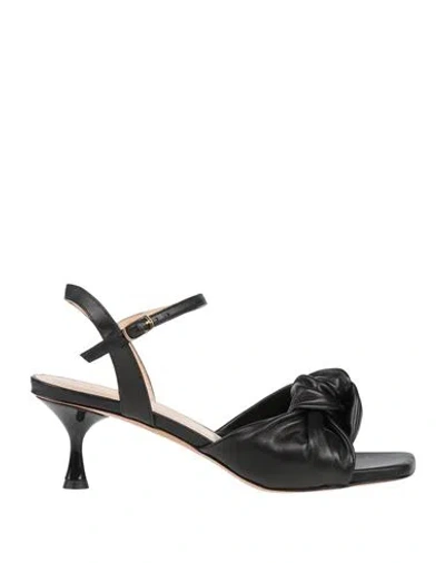 Giancarlo Fittipaldi Woman Sandals Black Size 8 Leather