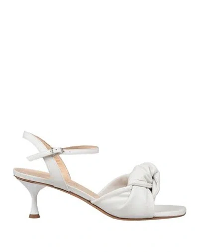 Giancarlo Fittipaldi Woman Sandals White Size 6 Leather