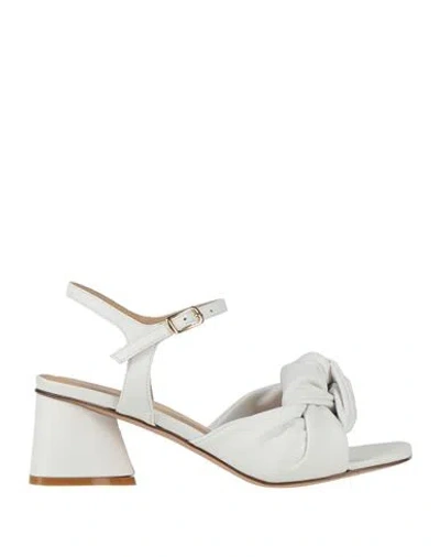 Giancarlo Fittipaldi Woman Sandals White Size 7 Leather