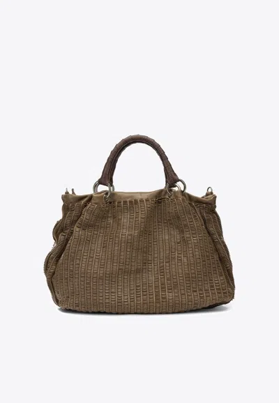 Giancarlo Nevola Perforated Tote Bag In Sand