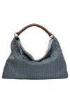 Giancarlo Nevola Textured Blue Shoulder Bag In Blue