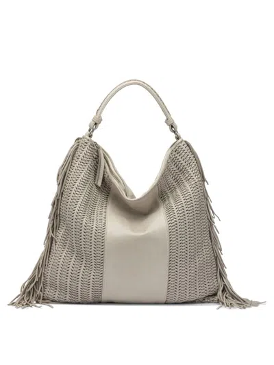 Giancarlo Nevola Beige Leather Shoulder Bag In Gray