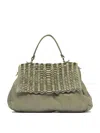 Giancarlo Nevola Textured Green Leather Shoulder Bag In Neutral