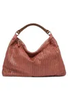 Giancarlo Nevola Textured Red Leather Shoulder Bag In Brown