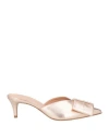 Giancarlo Paoli Woman Mules & Clogs Rose Gold Size 7.5 Leather In Rose Gold