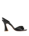Giancarlo Paoli Woman Sandals Black Size 7 Leather