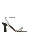 Giancarlo Paoli Woman Sandals Silver Size 10 Textile Fibers In Silver