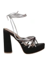 Giancarlo Paoli Woman Sandals Silver Size 9 Textile Fibers In Silver