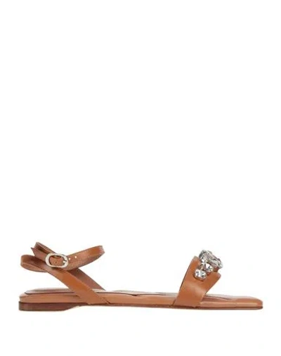 Giancarlo Paoli Woman Sandals Tan Size 7 Leather In Brown