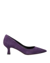 Giancarlo Woman Pumps Purple Size 8 Leather In Purple