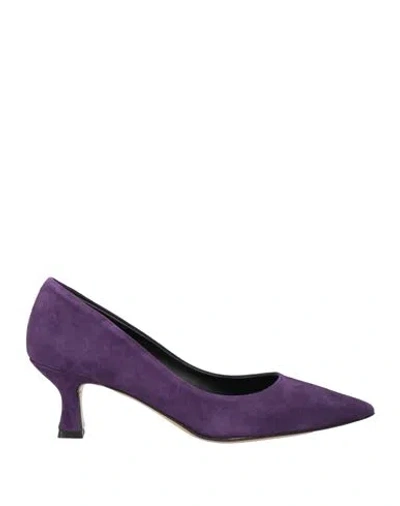Giancarlo Woman Pumps Purple Size 8 Leather