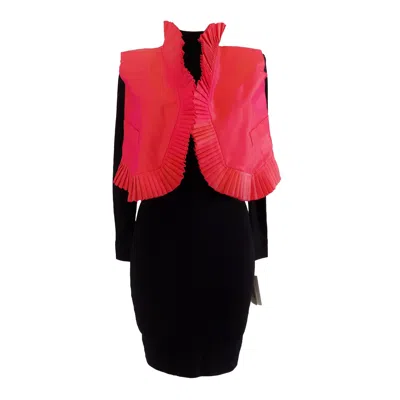 Pre-owned Gianfranco Ferre Gianfranco Ferré 1970s Vintage Women's Wool Gilet Dress, Size 42 In Red