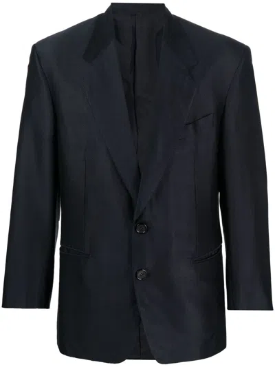 Pre-owned Gianfranco Ferre 1980s Notch Lapels Blazer In Blue