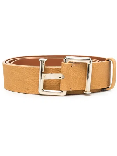Pre-owned Gianfranco Ferre 1990s Abstract-buckle Belt In Yellow