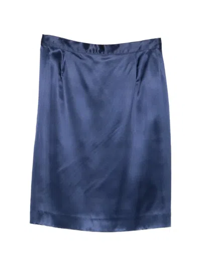 Pre-owned Gianfranco Ferre 1990s Blue Midi Skirt