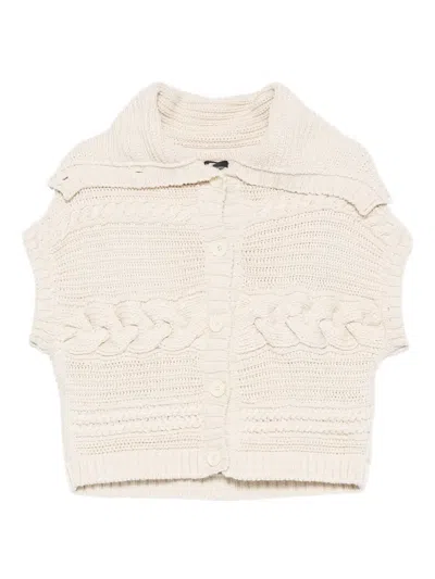 Pre-owned Gianfranco Ferre 1990s Cable-knit Button Cardigan In Neutral