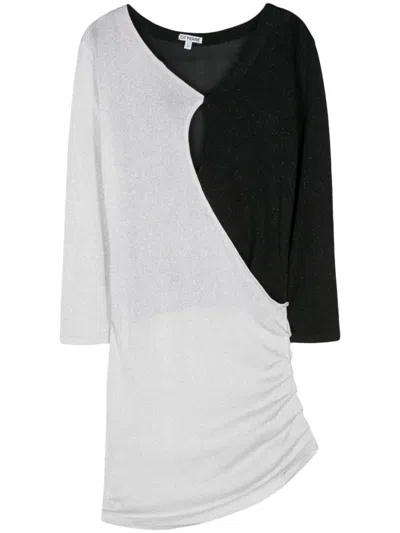 Pre-owned Gianfranco Ferre 1990s Colourblock Dress In 黑色