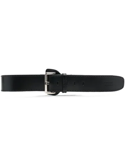 Pre-owned Gianfranco Ferre 1990s D-buckle Leather Belt In Black