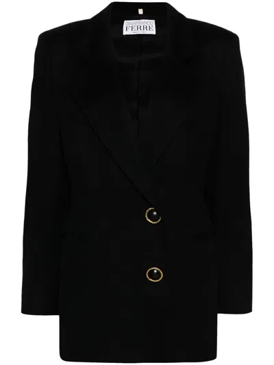 Pre-owned Gianfranco Ferre 1990s Double-breasted Blazer In 黑色