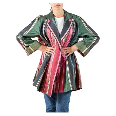 Pre-owned Gianfranco Ferre 1990s  Green Pink Silk & Lurex Jacket