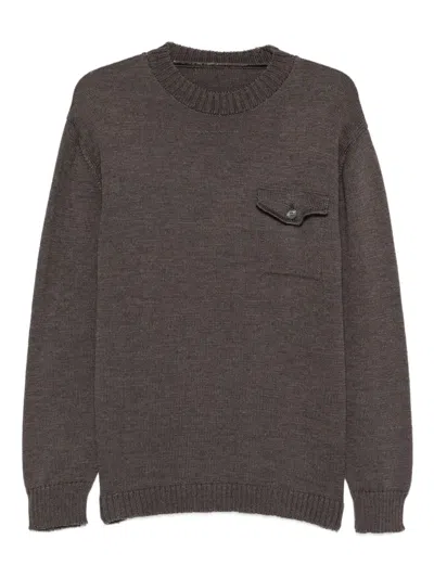 Pre-owned Gianfranco Ferre 1990s Patch-pocket Sweater In Brown