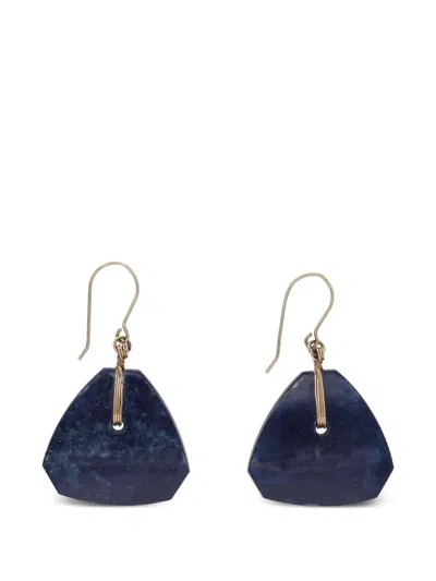 Pre-owned Gianfranco Ferre 1990s Pendant Earrings In Blue