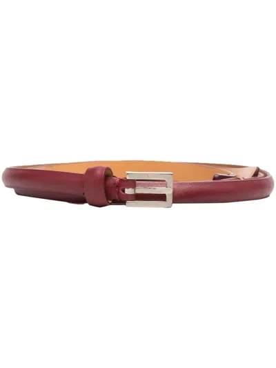 Pre-owned Gianfranco Ferre 1990s Skinny Leather Belt In Red