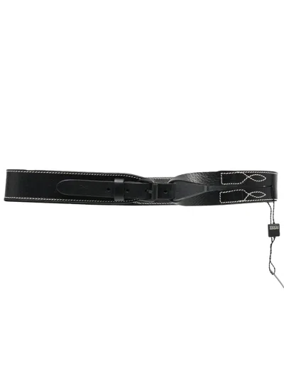 Pre-owned Gianfranco Ferre 1990s Stitch-detailed Belt In Black