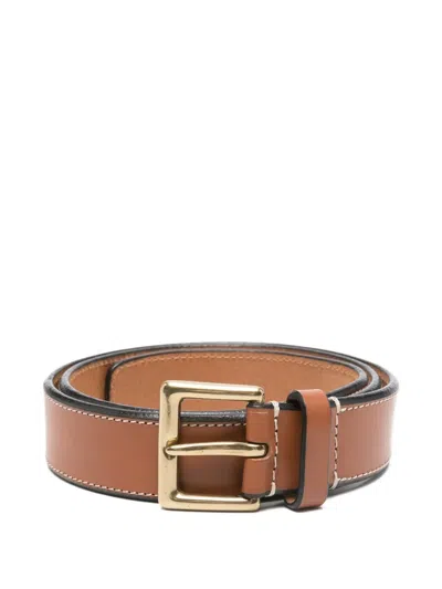 Pre-owned Gianfranco Ferre 1990s Stitched Belt In Brown
