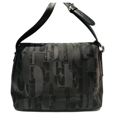 Pre-owned Gianfranco Ferre Gianfranco Ferré 1990s Vintage Black Logo Print Crossbody Shoulder Bag