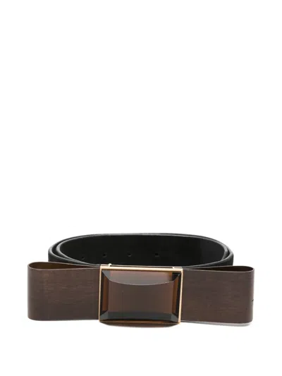 Pre-owned Gianfranco Ferre 2000 Bow-detail Buckle Belt In Black