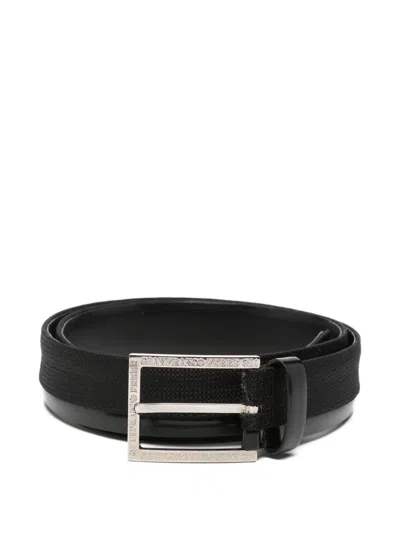 Pre-owned Gianfranco Ferre 2000 Logo-engraved Buckle Belt In Black