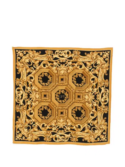 Pre-owned Gianfranco Ferre 2000s Baroque-print Scarf In Gold